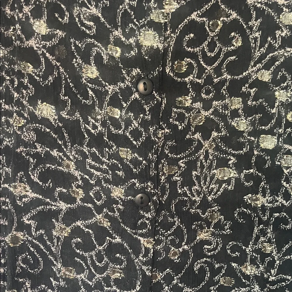 Ba&sh Black Blouse with Gold Pattern - Picture 3 of 4